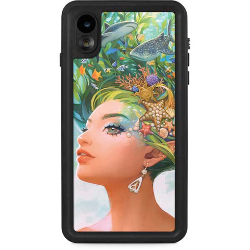 Mermaid with Sea Stars in Her Hair by Ivy Dolamore iPhone XR Waterproof Case