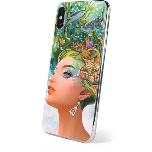 Mermaid with Sea Stars in Her Hair by Ivy Dolamore iPhone XS Skin