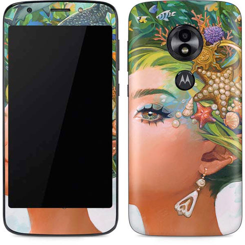 Mermaid with Sea Stars in Her Hair by Ivy Dolamore Moto E5 Play Skin