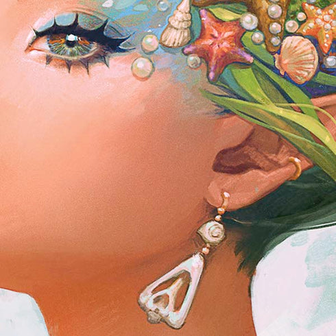 Mermaid with Sea Stars in Her Hair by Ivy Dolamore Moto E5 Play Skin