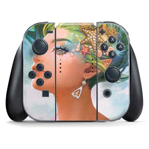 Mermaid with Sea Stars in Her Hair by Ivy Dolamore Nintendo Switch (2017-2021) Joy-Con Controller Skin