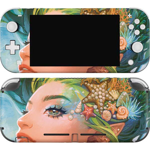 Mermaid with Sea Stars in Her Hair by Ivy Dolamore Nintendo Switch Lite Skin