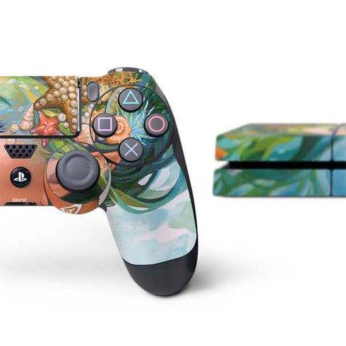 Mermaid with Sea Stars in Her Hair by Ivy Dolamore PS4 Console and Controller Bundle Skin