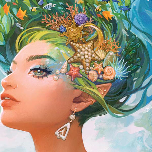 Mermaid with Sea Stars in Her Hair by Ivy Dolamore PS4 Console and Controller Bundle Skin