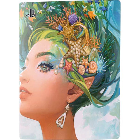 Mermaid with Sea Stars in Her Hair by Ivy Dolamore PS5 Digital Edition Console Skin