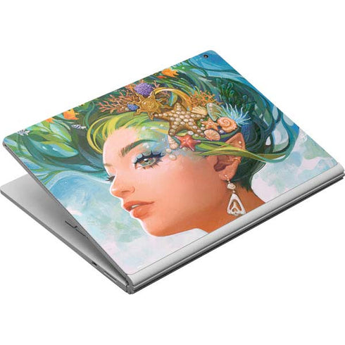Mermaid with Sea Stars in Her Hair by Ivy Dolamore Surface Book Skin