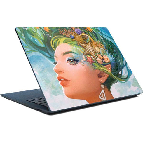 Mermaid with Sea Stars in Her Hair by Ivy Dolamore Surface Laptop Skin