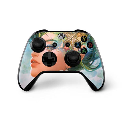 Mermaid with Sea Stars in Her Hair by Ivy Dolamore Xbox One X Controller Skin