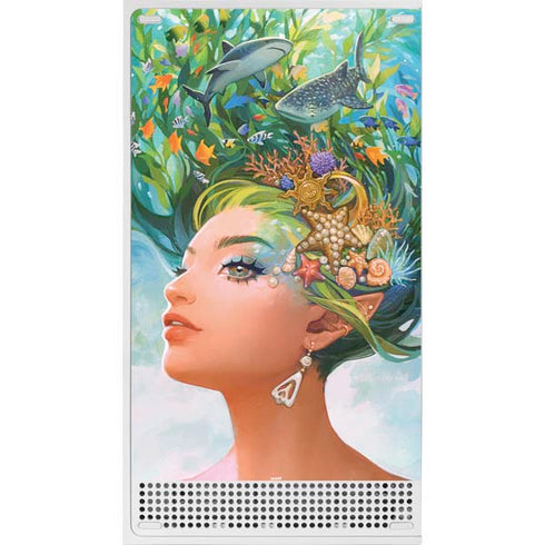 Mermaid with Sea Stars in Her Hair by Ivy Dolamore Xbox Series S Console Skin