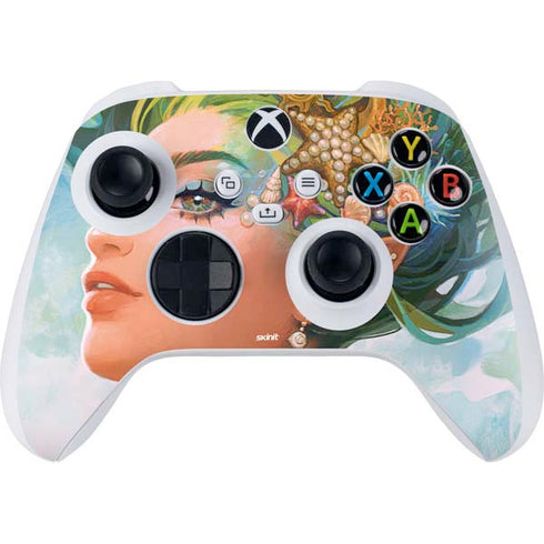 Mermaid with Sea Stars in Her Hair by Ivy Dolamore Xbox Series S Controller Skin