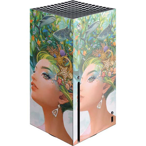 Mermaid with Sea Stars in Her Hair by Ivy Dolamore Xbox Series X Console Skin