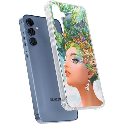 Mermaid with Sea Stars in Her Hair by Ivy Dolamore Galaxy S24 Clear Case