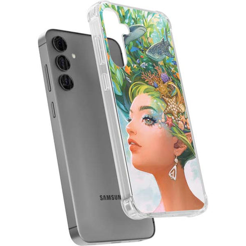 Mermaid with Sea Stars in Her Hair by Ivy Dolamore Galaxy S24 Plus Clear Case