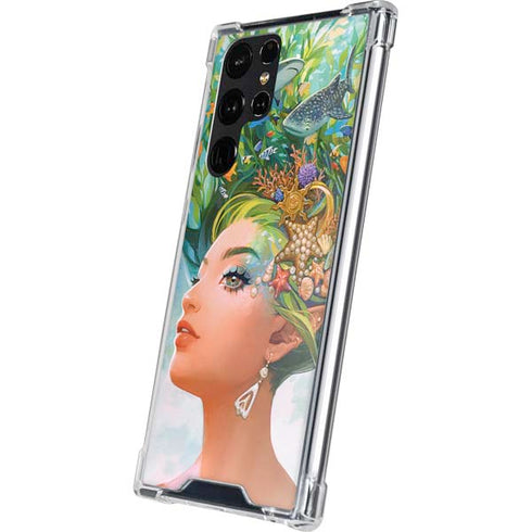 Mermaid with Sea Stars in Her Hair by Ivy Dolamore Galaxy S24 Ultra Clear Case