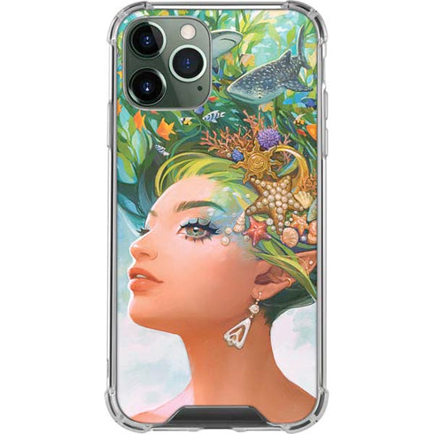 Mermaid with Sea Stars in Her Hair by Ivy Dolamore iPhone 11 Pro Max Clear Case