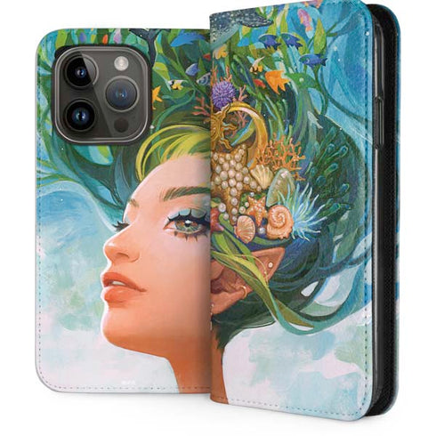 Mermaid with Sea Stars in Her Hair by Ivy Dolamore iPhone 15 Pro Folio Case