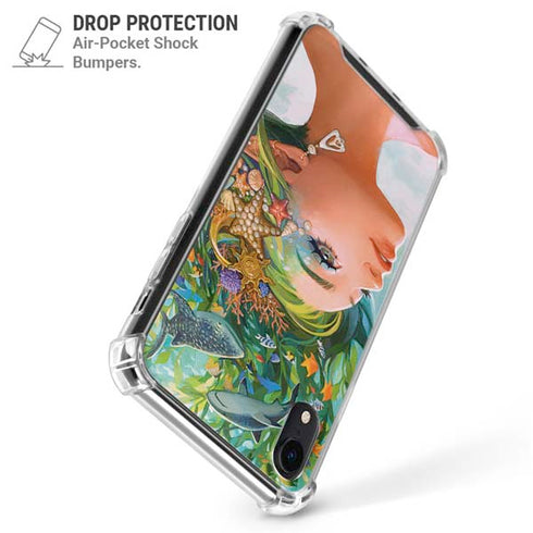 Mermaid with Sea Stars in Her Hair by Ivy Dolamore iPhone XR Clear Case