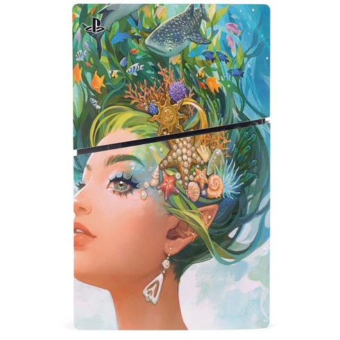 Mermaid with Sea Stars in Her Hair by Ivy Dolamore PS5 Slim Disk Bundle Skin