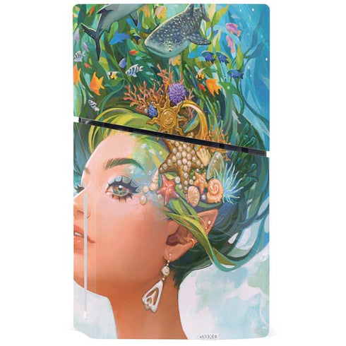 Mermaid with Sea Stars in Her Hair by Ivy Dolamore PS5 Slim Disk Console Skin