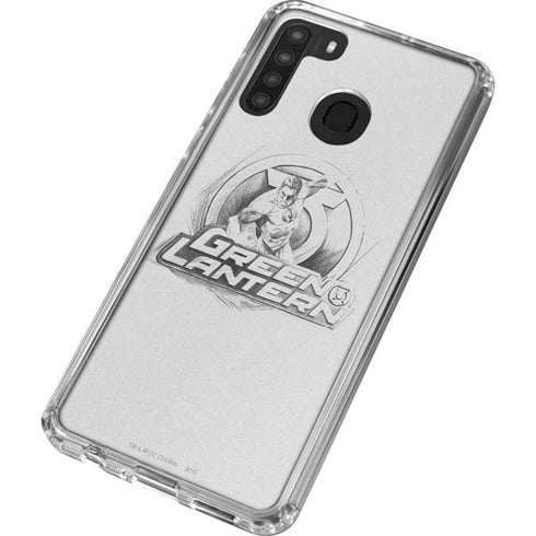 DC Comics Green Lantern Sketch Art Action Pose Galaxy A21 Clear Case