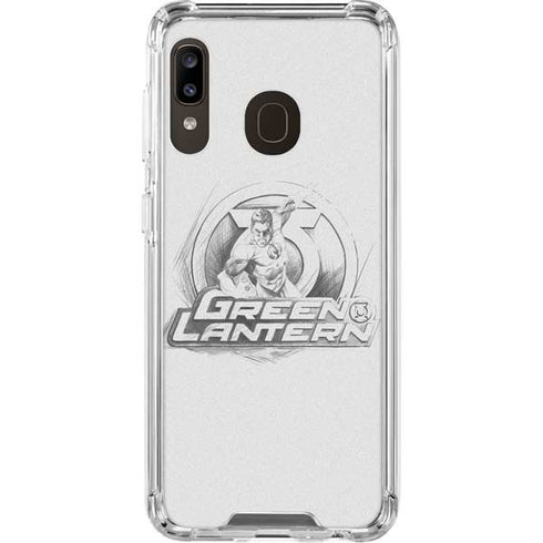 DC Comics Green Lantern Sketch Art Action Pose Galaxy A30 Clear Case