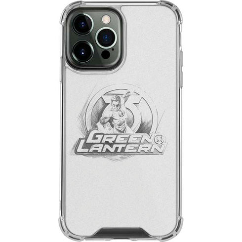 DC Comics Green Lantern Sketch Art Action Pose iPhone 14 Pro Max Clear Case