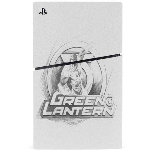 DC Comics Green Lantern Sketch Art Action Pose PS5 Slim Digital Edition Bundle Skin