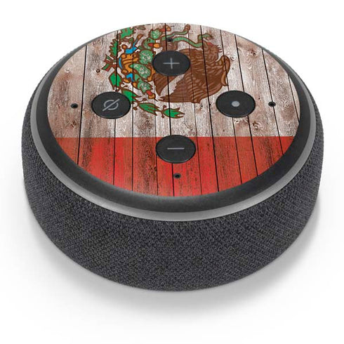 Mexican Flag Dark Wood Amazon Echo Dot Skin