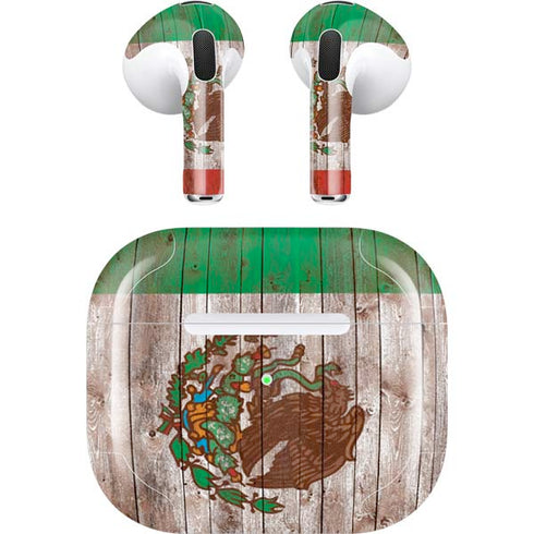 Mexican Flag Dark Wood Apple AirPods (3rd Gen 2021) Skin