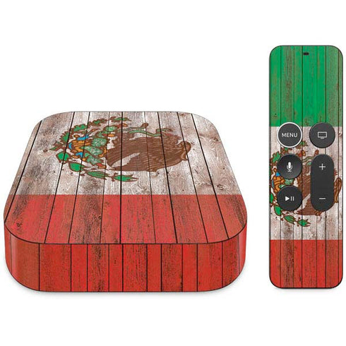 Mexican Flag Dark Wood Apple TV Skin