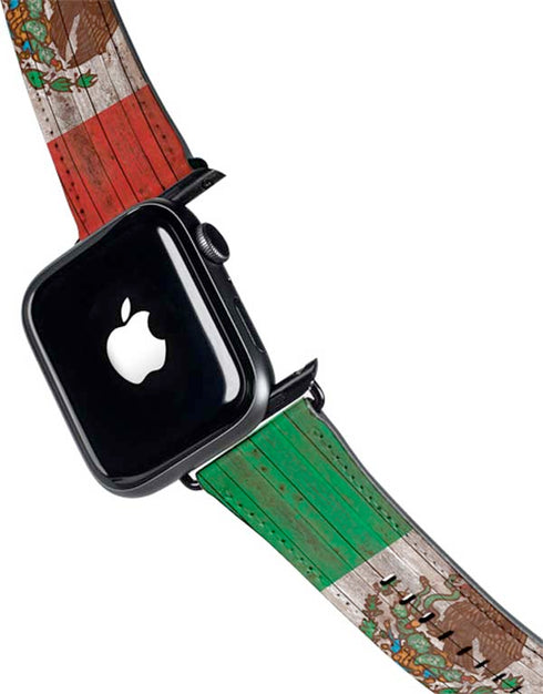 Mexican Flag Dark Wood Apple Watch Band 42-44mm