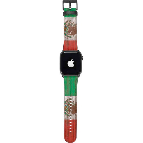 Mexican Flag Dark Wood Apple Watch Band 42-44mm