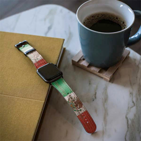 Mexican Flag Dark Wood Apple Watch Band 42-44mm