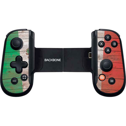 Mexican Flag Dark Wood Backbone One for iPhone Game Controller Skin