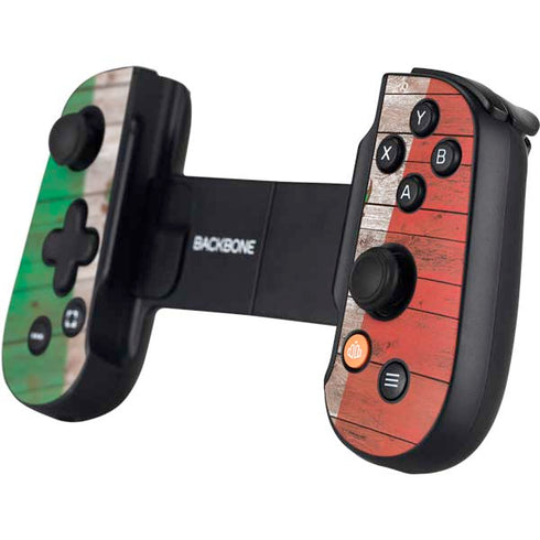 Mexican Flag Dark Wood Backbone One for iPhone Game Controller Skin