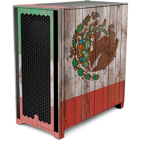 Mexican Flag Dark Wood Corsair 4000D Tempered Glass Mid-Tower ATX Case Skin