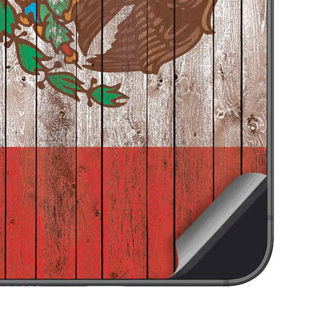 Mexican Flag Dark Wood Galaxy A14 5G Skin