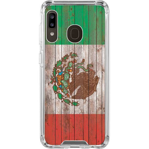 Mexican Flag Dark Wood Galaxy A30 Clear Case
