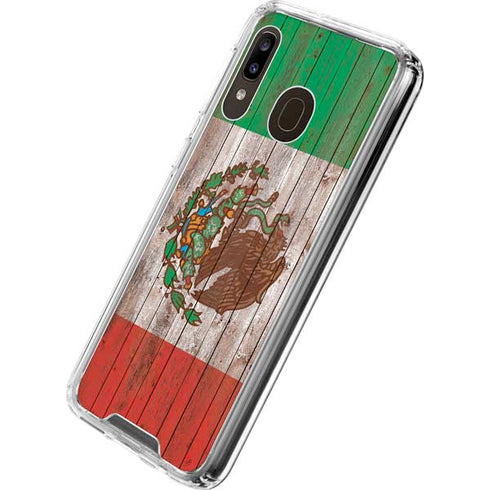 Mexican Flag Dark Wood Galaxy A30 Clear Case