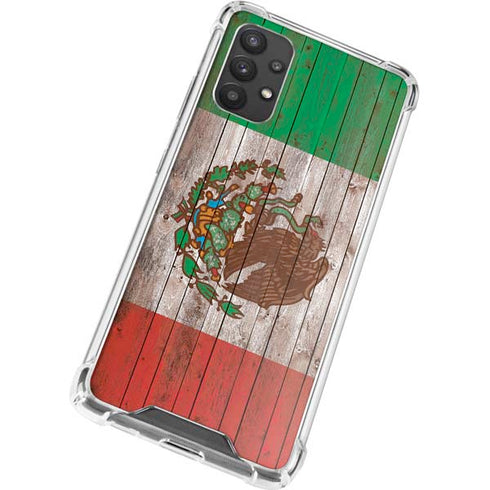 Mexican Flag Dark Wood Galaxy A32 5G Clear Case