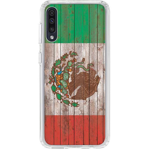Mexican Flag Dark Wood Galaxy A50 Clear Case