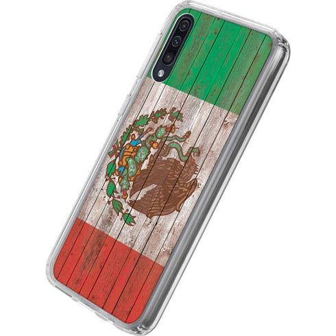 Mexican Flag Dark Wood Galaxy A50 Clear Case