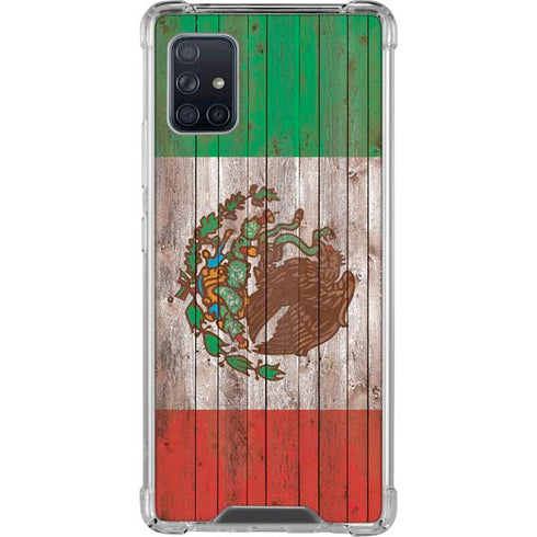 Mexican Flag Dark Wood Galaxy A51 5G Clear Case