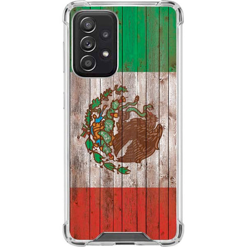 Mexican Flag Dark Wood Galaxy A52 5G Clear Case