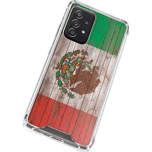 Mexican Flag Dark Wood Galaxy A52 5G Clear Case