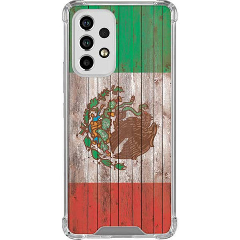 Mexican Flag Dark Wood Galaxy A53 5G Clear Case