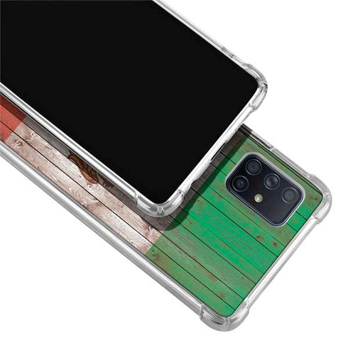 Mexican Flag Dark Wood Galaxy A71 5G Clear Case