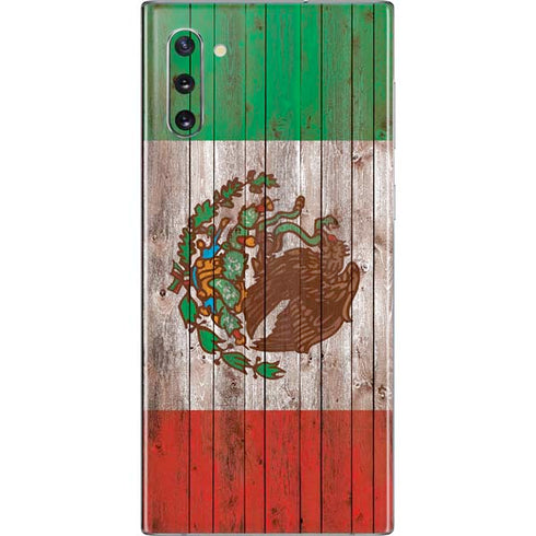 Mexican Flag Dark Wood Galaxy Note 10 Skin