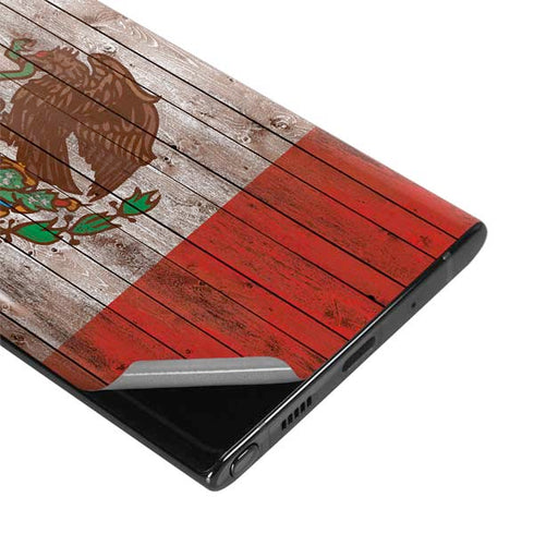 Mexican Flag Dark Wood Galaxy Note 10 Skin
