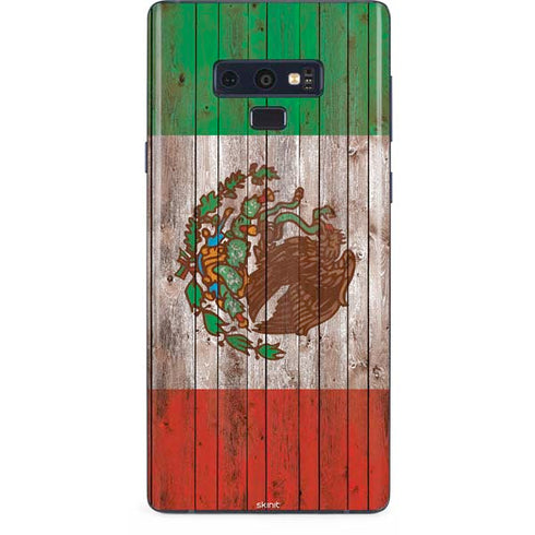 Mexican Flag Dark Wood Galaxy Note 9 Skin